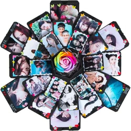Hexagon Explosion Surprise Gift Boxes DIY Handmade Scrapbook Photo Album For Chrismas Birthday Valentine Propose Marriage Gifts