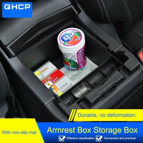 QHCP Car Styling Center Console Armrest Storage Box Tray Container Engineering Car Organizer Accessory For Subaru Forester 2019
