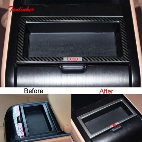 Tonlinker Interior Car Rear Seat Armrest Cover Stickers For LEXUS ES200 260 300H 2018-21 Car Styling 1 PCS Metal Cover Stickers