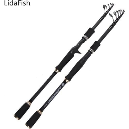 Ultra-short Portable Lure Fishing Rod Carbon Material Casting Spinning Telescopic Fishing Rod 1.8-3.6m fishing Pole