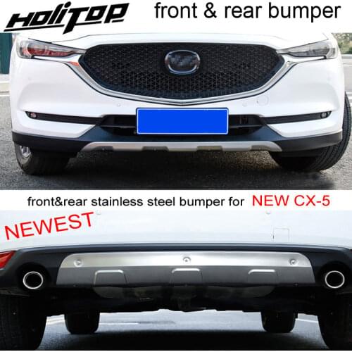 Front&rear bumper cover skid plate bumper guard for Mazda CX-5 2017 2018 2019 2020,304 stainless steel,necessary protection