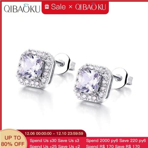 High Quality Cubic Zirconia Stud Earrings Korean Fashion Classic Earrings Womens Geometric Luxury Ear Jewelry