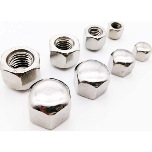 1/10pcs DIN917 304 Stainless Steel Hex Hexagon Decor Short Low Cover Cap Acorn Nut for M3 M4 M5 M6 M8 M10 M12 M14 M16 screw bolt