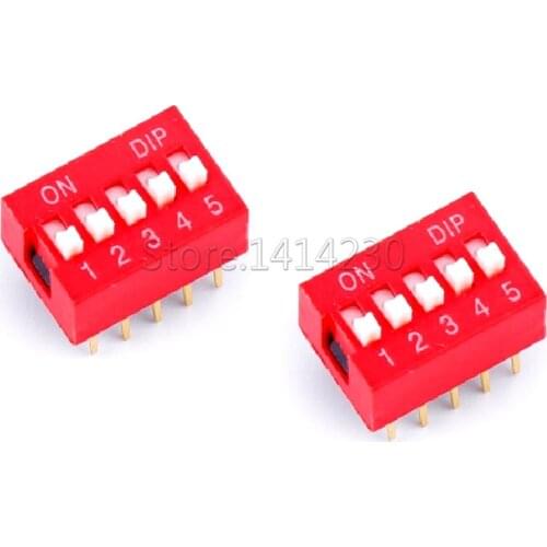 10PCS High Quality DIP Switch 5 bit Way 2.54mm Slide Type Switch 5 Position