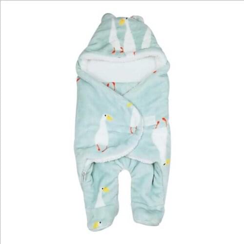 2 Layers Thicken Flannel Wrap Envelopes Swaddle for Newborn Soft Baby Blanket Baby Sleeping Bag Swaddling Infant Bedding 65*80cm