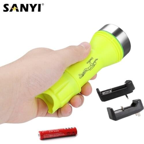 20 Meter Underwater Diving Flashlight Waterproof Dive Torch Rotary Switch Scuba Dive Torch 18650 Light Portable Camping Lantern