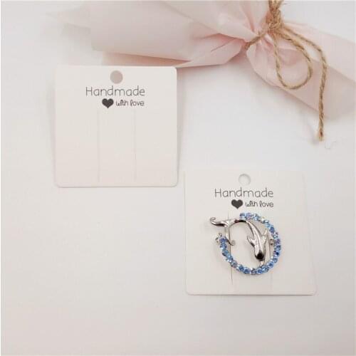 200PCS/Lot 6x6cm White color Hair Clip Cards Paper Jewelry Cards Hair Accessory Packaging Display Cards Handmade With Love