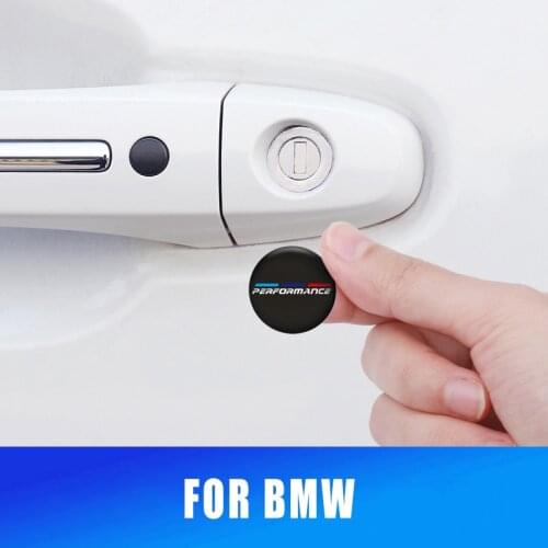 4pcs 20MM Performance Car Handle Door Keyhole Lock Core Protective Cover Stickers For BMW E34 E36 E39 E53 E60 E90 F10 F30 M3 M5