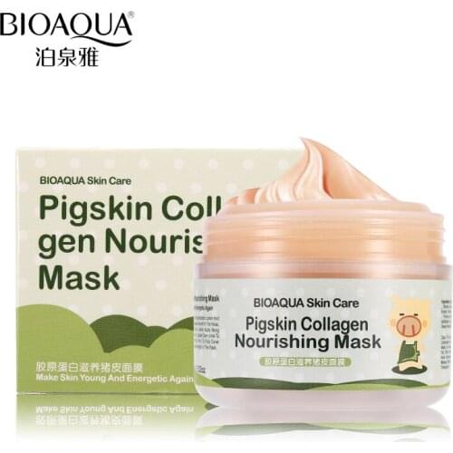 BIOAQUA Pigskin Collagen Protein Masks for Anti wrinkle Aging Acne Treatment Shrink Pore Whitening Moisturizing Korean Cosmetics