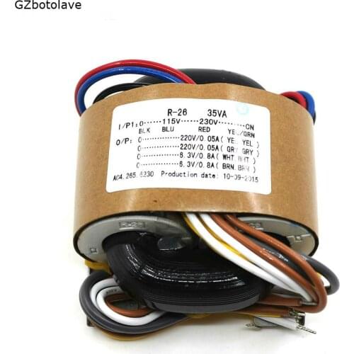 Free ship 1PCS 35W R-CORE TRANSFORMER for/DAC/ AMP 115V 230V OUTPUT:220V*2+6.3V*2