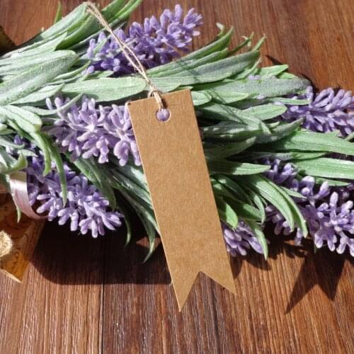 50pcs Blank Kraft Gift tags Party Wedding Message Gift Tag Hang Tag Craft Cards Label Hemp String Included 2x7cm