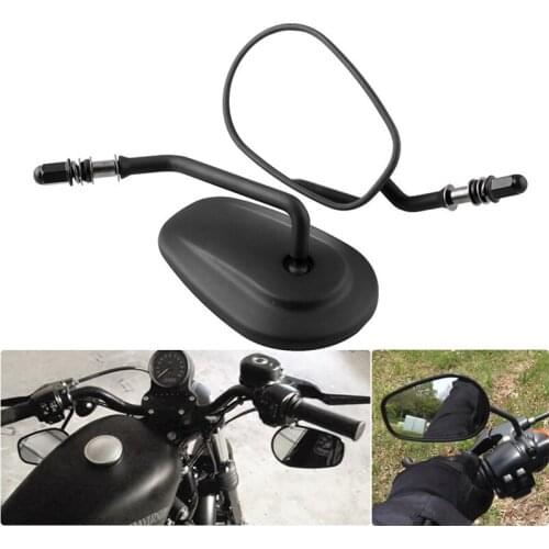 Touring Motorcycle CNC Rearview Mirror Handlebar Side Mirrors for Harley 48 XL883 iron Dyna Street Bob FXD FatBoy Slim FLS 82-10