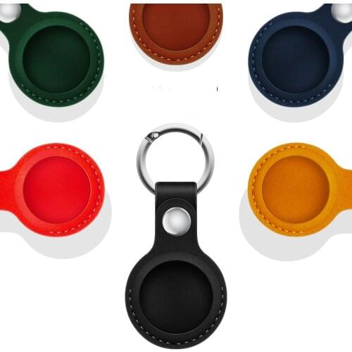 For Apple Airtags Case Leather Keychain Protective For Airtag Tracker Locator Device Anti-lost For airtag air tag Case llavero