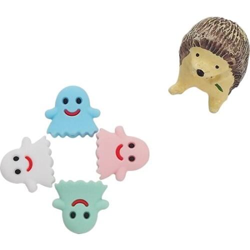 Chenkai 10PCS Silicone Halloween Ghost Bead Baby Cute BPA Free Teether Gift Infant Teething Toys For Baby Rattle Pacifier Clip