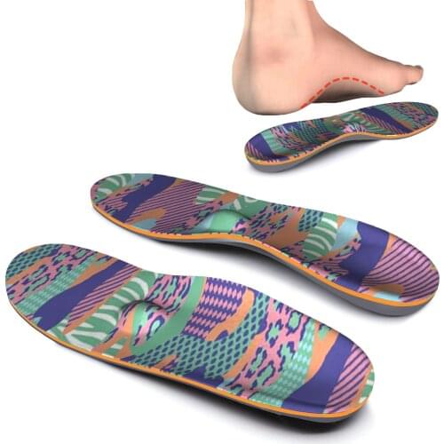 Colorful EVA-High Arch Support Thick Orthotic Insoles For Plantar Fasciitis Foot Pain Memory Foam Shoe Insoles Women and Men