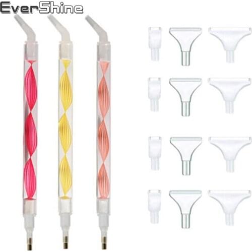 Evershine 5D Diamond Painting Pen Tool Diamond Embroidery Cross Stitch Colorful Rhinestone Point Pen Accessories Mosaic Art Gift