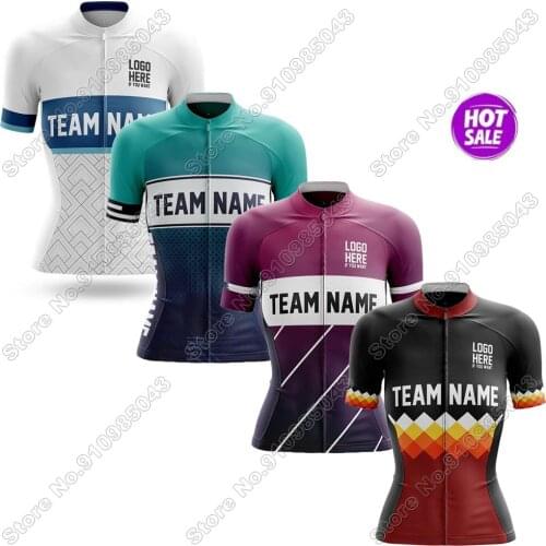 Custom Team Name Cycling Jersey Short Sleeve Summer Cycling Clothing Road Bike Shirts Bicycle Tops MTB Wear Uniform Maillot