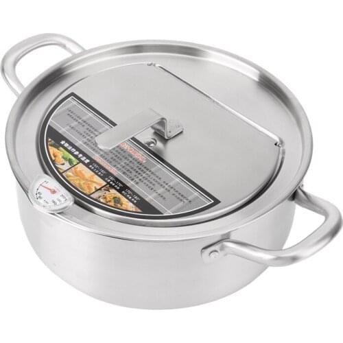 MLGB Japanese Style Deep Frying Pot Thermometer Tempura Fryer Pan Temperature Control Fried Chicken Pot Cooking Tools