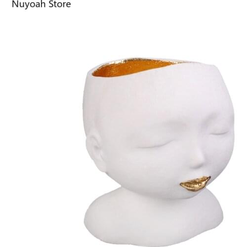 Nordic Creative Face Ceramic Vase Black and White Modern Dried Flower Flower Arrangement Accessories Home Storage Decoration