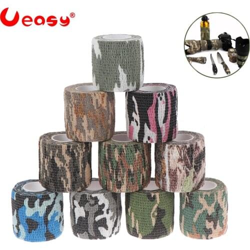 Ueasy 3 Rolls Outdoor Duct Camouflage Tape WRAP Hunting Waterproof Adhesive Camo Tape Stealth Bandage Military