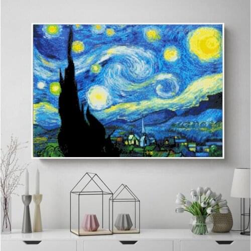 Line To Embroider The Sitting Room The Bedroom Small Van Gogh Painting Sky Household Embroidered By Hand With His Line