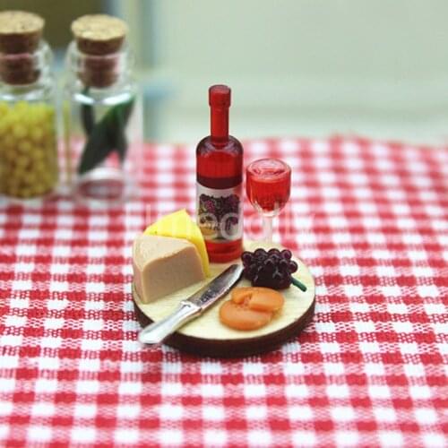 1PCS Mini Cake Wine Dish for 1/6 Blyth 1/12 ob11 Doll Miniature Food Toy Model Dollhouse Accessrioes