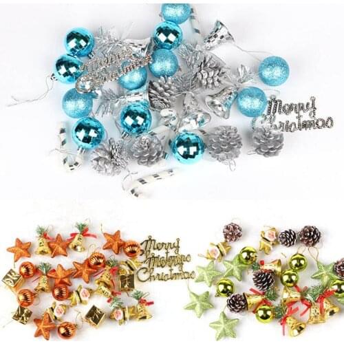 A Set Christmas Ball/Bells/Stars/Pinecone Pendants For Christmas Xmas Party Holiday Christmas Tree Venue Hanging Decoration