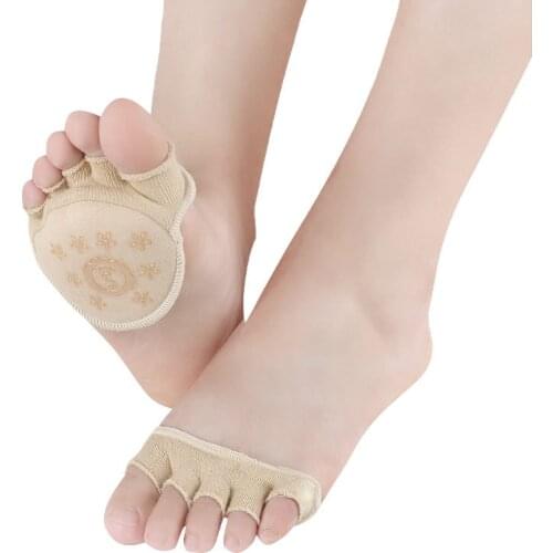 10Pairs Five Finger Socks Half Palm Forefoot Pad Women Foot High Heels Protector Care Cushion Breathable Sweat-absorbent