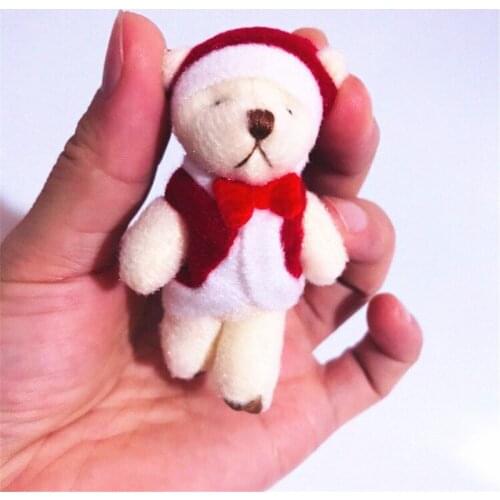 New 50pieces/lot lovely mini 6cm plush bear Christmas teddy bear doll pendant decoration