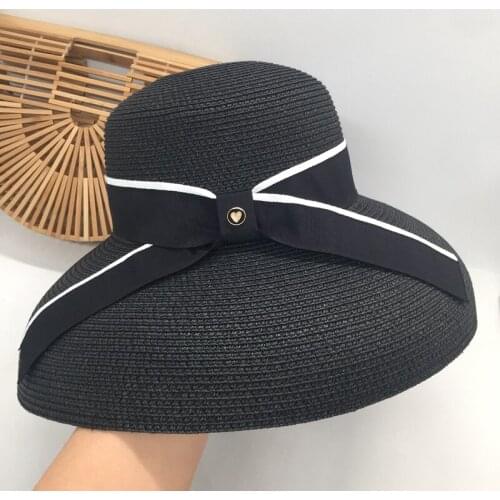 Bucket hats Hats for women sun hat beach fisherman hat bell-shaped caps large eaves bowknot bucket hats caps