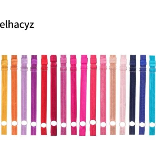 10pcs/lot New Candy Colors Headbands FOE Band Hair Elastic Band Adjustable Hairband with Plastic Ring Girls DIY Hair Accessories