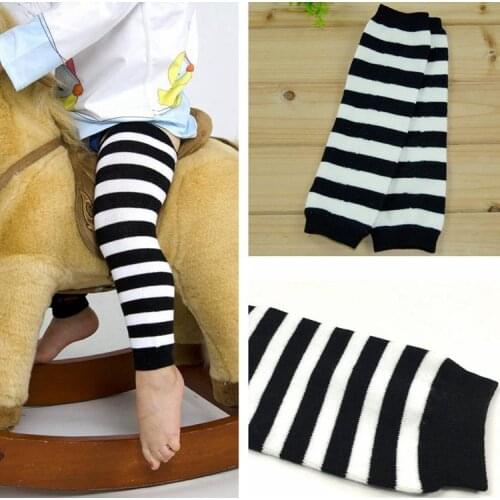 Cheapest !! baby cotton leg warmers kids girl boy black white striped leg warmers socks adult arm warmers 60pairs/lot