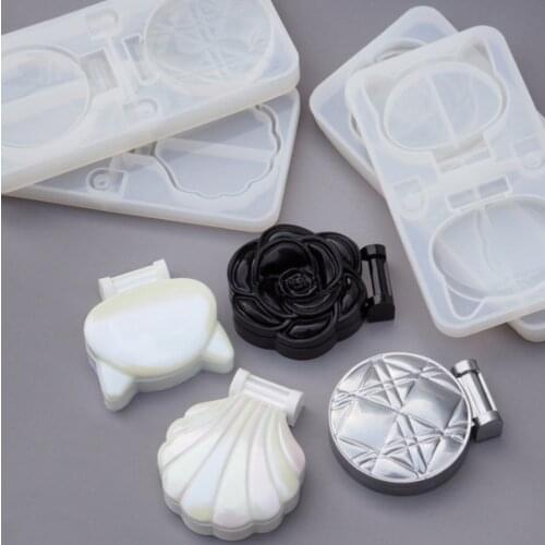 DIY Crystal Makeup Mirror Shell Mirror Cat Diamond Rose Makeup Mirror Folding Mirror Silicone Epoxy Mould UV Resin Molds