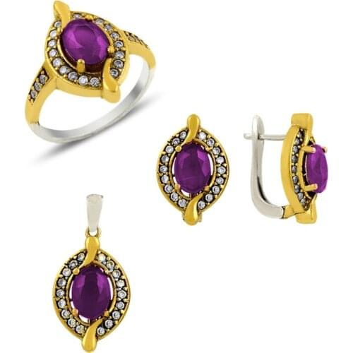 Silver 925 Sterling Authentic Zircon Cubic Zirconia Set