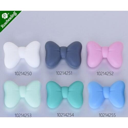 28.5x21x10.5mm bowknot-shape Silicone Beads,Food grade silicone,silicone necklace,sold 10pcs/lot