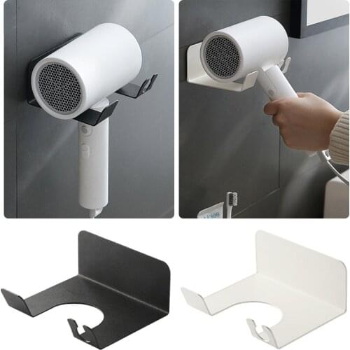 Bathroom Hair Dryer Rack Free Punch Wall Mounted Rack Organizer Hair Straightener Dryer Holder Storage Hanging Shelf Accessories