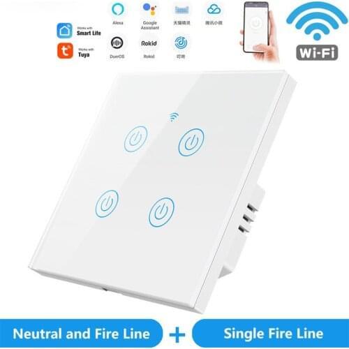 1/2/3/4 Gang WiFi Smart Light Timer Touch Switch Wall Light Switch Smart Home ComeWorks With Alexa Google Home Compatible