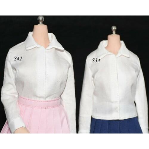 IN STOCK 1/6 Female Long-sleeved White Shirt Fit 12'' TBL PH Large/Middle Breast Figure