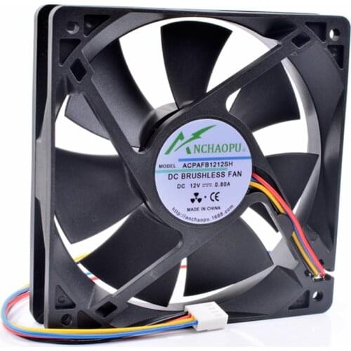 New ANCHAOPU AFB1212SH 12cm 12025 120mm fan 12V 0.80A 4 lines 4pin high speed server computer chassis power cooling fan