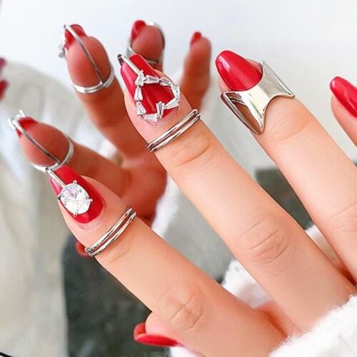 Vintage Ancient Silver Color Happy Heart Design Open Rings for Women Punk Hip Hop Adjustable Ring Fashion Jewelry Best Gift