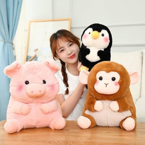 1pc 18-40cm Lovely Elephant Plush Toys Cute Stuffed Soft Animal Monkey Doll Leaves Cow Pillow Cushion For Children Baby Gifts