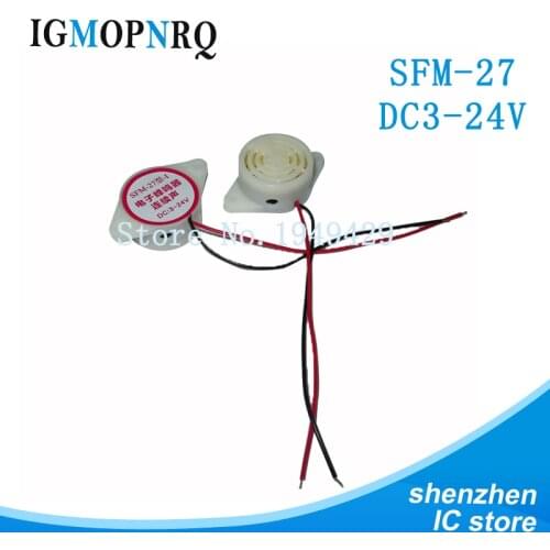 1PCS SFM-27 DC 3-24V 90DB white Beep Alarm Electronic Buzzer Sounder Continuous sound