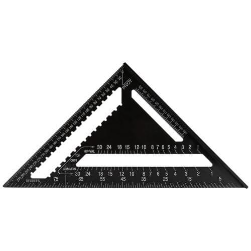 12" Triangle Angle Layout Measuring Tool Aluminum Alloy Square Ruler High Precision Car RV Home Office Measurement Accessories