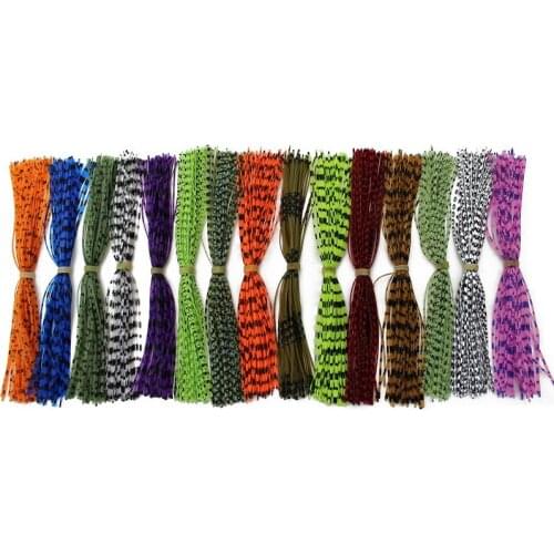 Tigofly 16 Bundles 13cm Barred Color Silicone Skirts Legs Pearl Flake DIY Spinner Bait Squid Rubber Thread Fly Tying Materials