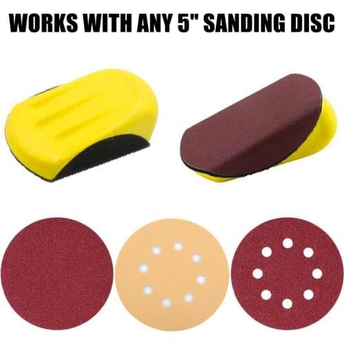 2 Pieces Of 5-inch Hand-made Sanding Blocks Mouse-shaped Sanding Pads With 10 5-inch Hook And Loop Sanding Discs