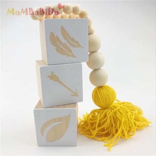 3 Pcs/sets Beautiful Wood Toy Ornaments Leaves Wood Solid Color Creative Photo Props Pendulum Baby Room Decorations