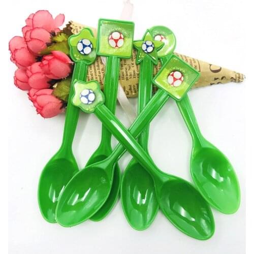 6pcs/set Football Party Plastic spoonDecorations Cartoon Football Theme Favors Kids Birthday Baby Shower Party Children Supplies