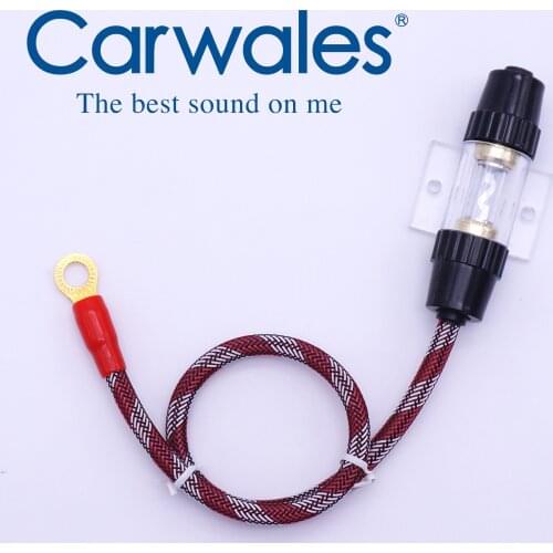 Car Audio Amplifier Circuit Breaker 60A 12V Fuse Holder AFS Style Installation Wires Cable 25CM 8GA 10GA Stereo Amplifier Refit