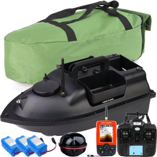 500M Wireless RC GPS Bait Boat Carp Hook Post Speedboat,LCD GPS Fishfinder,Carry Bag,Spare Batteries
