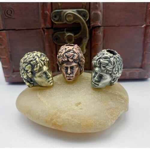 EDC Brass Knife Pendants Jewelry Paracord Bead King Ball Figurines Keychain Woven Lanyard Hanging EDC DIY Rope Accessories